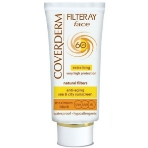 COVERDERM FILTERAY FACE SPF60 HEVisible/ Veido apsauginis kremas be spalvos (NNT), 50 ml