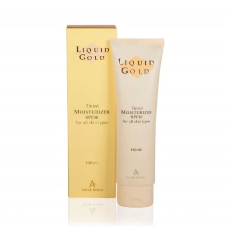 ANNA LOTAN liquid gold apsauginis veido kremas su atspalviu spf30 100 ml