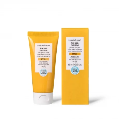 COMFORT ZONE sun soul priešraukšlinis kremas nuo saulės veidui spf50+ 60 ml
