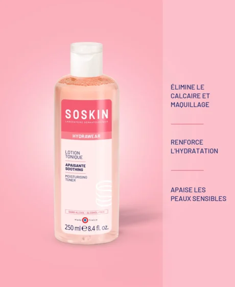 SOSKIN drėkinamasis tonikas su damasko rožių vandeniu sausai jautriai odai 250ml