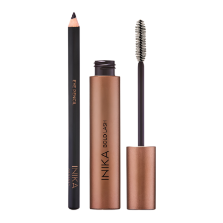 INIKA ORGANIC blakstienų tušas + akių pieštukas